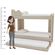 Imagem de ilustração do tamanho da cama comparada a uma pessoa