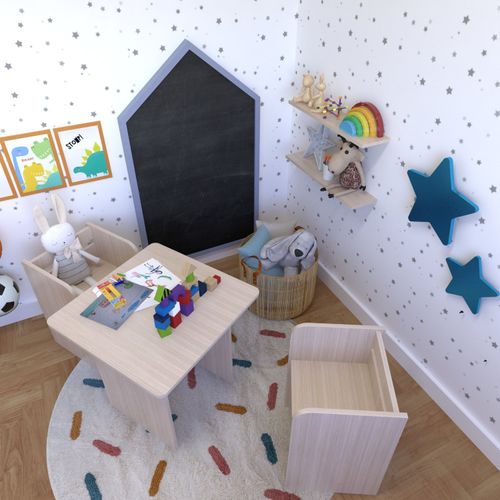 Conjunto Infantil com 1 Mesa e 2 Banquetas Geneve