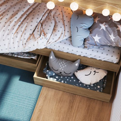 Conjunto 2 Gavetões Individuais Para Beliche Infantil Aveiro Oak