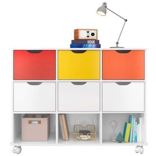 Nicho Organizador com 6 Gavetas Branco/Colorido