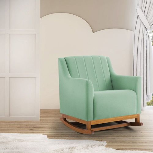 Poltrona de Balanço e Amamentação Mel/Verde Água Mel/Verde agua