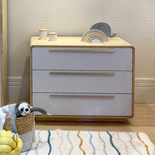 Cômoda Infantil 3 Gavetas Wave Branco/Nature