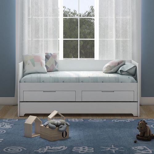 Cama Infantil com Gavetas Soft Branco