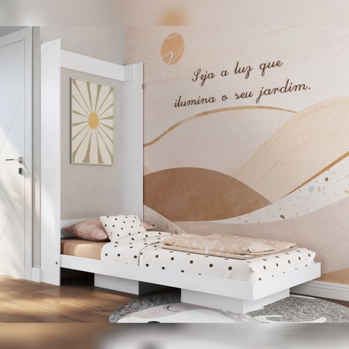 Cama Articulável Vertical Solteiro Vancouver Branco