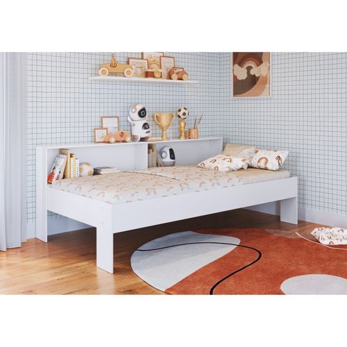 Cama Infantil/Juvenil Solteiro com Estante Lia Branco