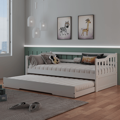 Bicama Infantil em Madeira Maciça/MDF American Branco Branco