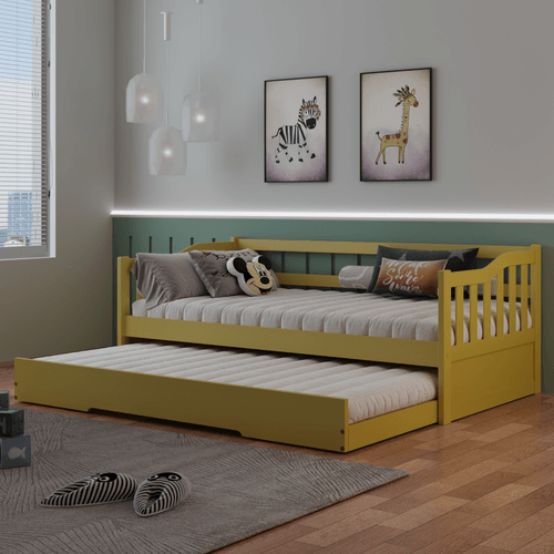 Bicama Infantil em Madeira Maciça/MDF American Amarelo