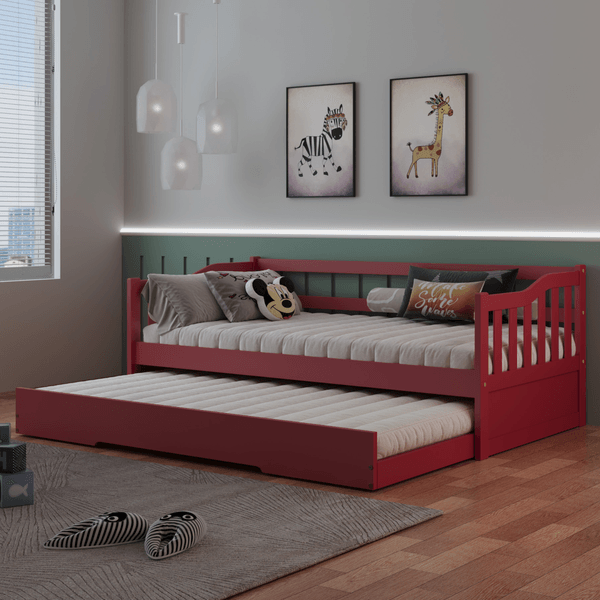 Bicama Infantil em Madeira Maciça/MDF American Vermelho