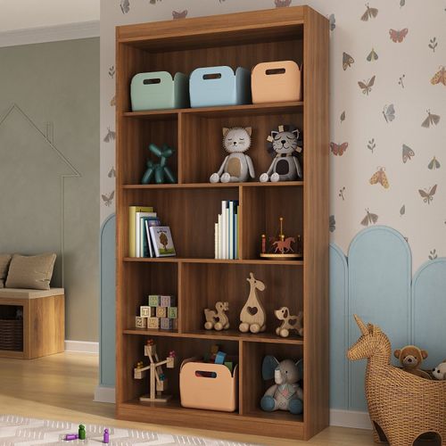 Nicho Infantil Organizador 4 Prateleiras Olivia Espresso Móveis Nogal/nogal