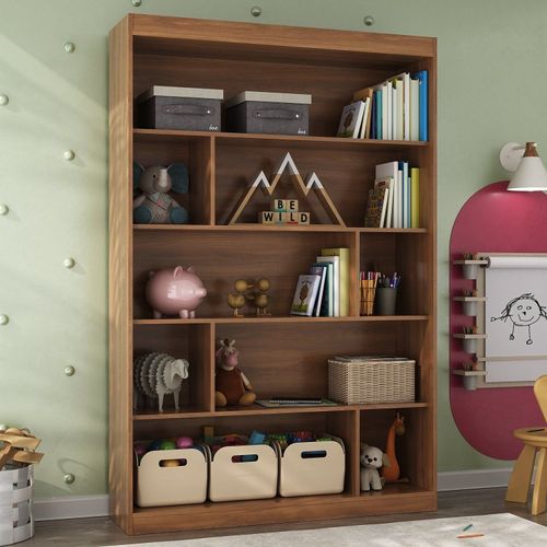 Nicho Infantil Organizador 4 Prateleiras Anni Yescasa Nogal