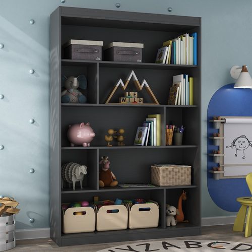 Nicho Infantil Organizador 4 Prateleiras Anni Espresso Móveis Grafite