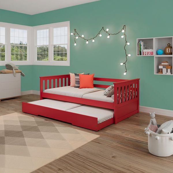 Bicama Infantil Mission em Madeira Maciça/MDF Vermelho