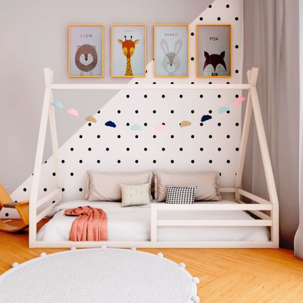 Cama Cabana Proteção Solteiro Branco Acetinado