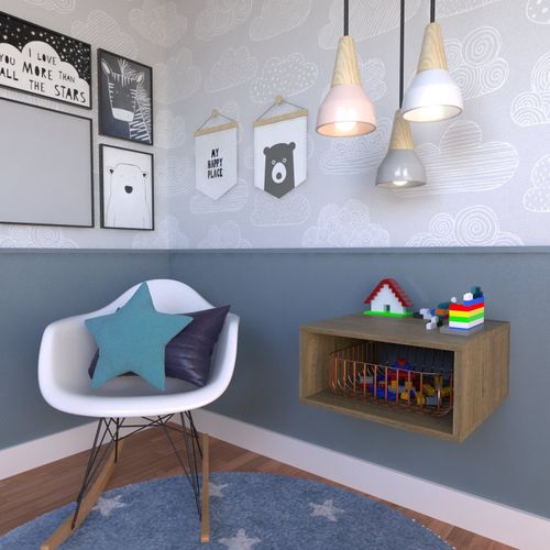 Nicho para Quarto Infantil 40cm MDP Carvalho Mel