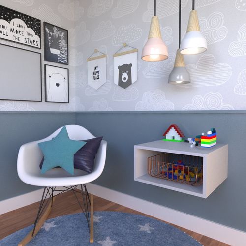 Nicho para Quarto Infantil MDP Cinza Cristal
