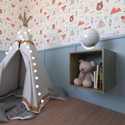 Nicho para Quarto Infantil 40x40cm Carvalho Mel