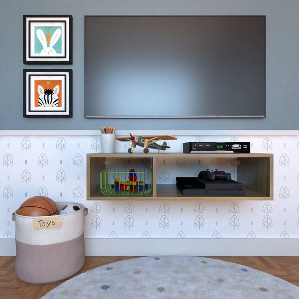 Nicho para Quarto Infantil 80cm Carvalho Mel