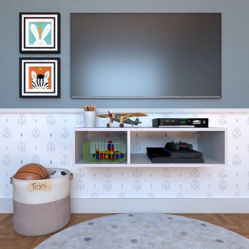 Nicho para Quarto Infantil 80cm Cinza Cristal