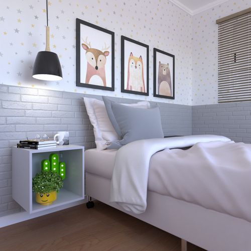 Nicho para Quarto Infantil 40cm MDP Cinza Cristal
