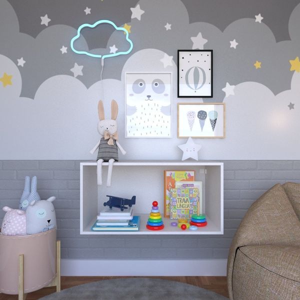 Nicho para Quarto Infantil 80cm MDP Branco