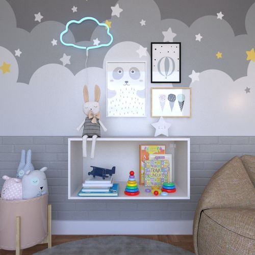 Nicho para Quarto Infantil 80cm MDP Branco