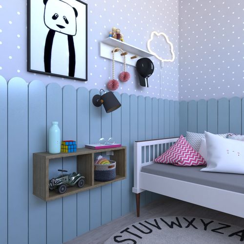 Nicho para Quarto Infantil Retangular 60x16cm Carvalho Mel