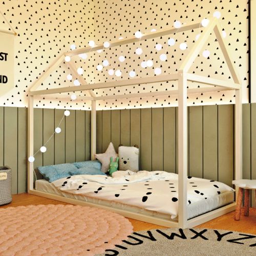 Cama Casinha Infantil Liberdade Ludika Mobilia Branco Acetinado