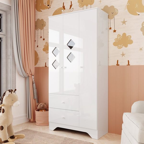 Quarto Modulado Infantil Eloisa com Roupeiros 1 e 2 Portas, Cômoda e Módulo  Aéreo – Phoenix Baby – Brasil Mobile