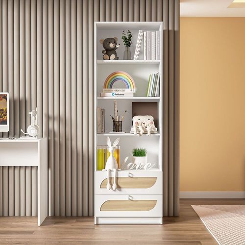 Estante Aberta com Prateleiras Fox Branco/Legno Salinas