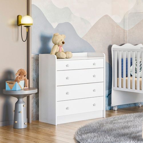 Cômoda de Bebê com Trocador Doce Sonho 2523 Branco Branco