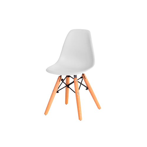 Cadeira Infantil Eames Polipropileno Base Madeira Eiffel Espresso Móveis Branco