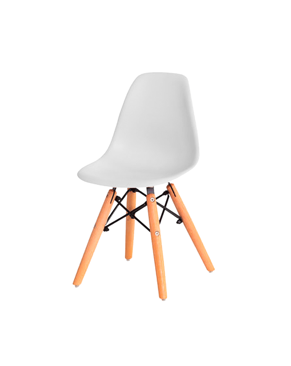 Cadeira Infantil Eames Polipropileno Base Madeira Eiffel Espresso Móveis Branco