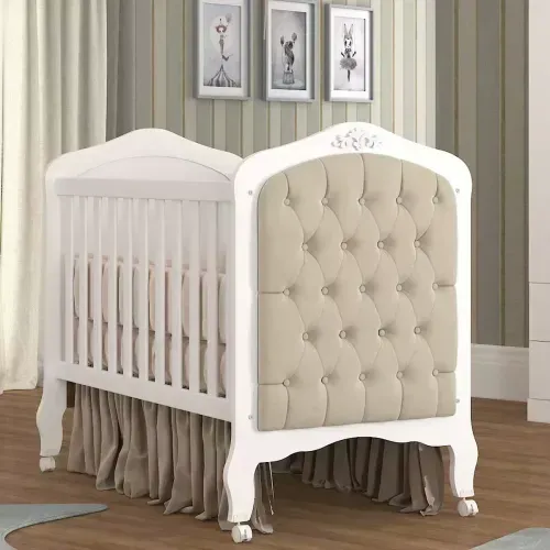 Berço Mini Cama com Capitonê Alegria Espresso Móveis