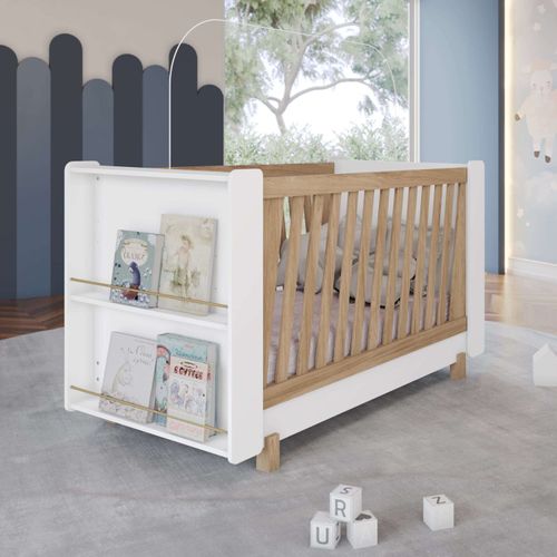 Berço Mini Cama Retro 100% Mdf Zara Yescasa Branco/Nature