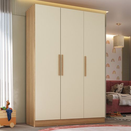 Guarda-roupa Infantil 200x136cm 3 Portas Oliver Yescasa Olmo Italiano
