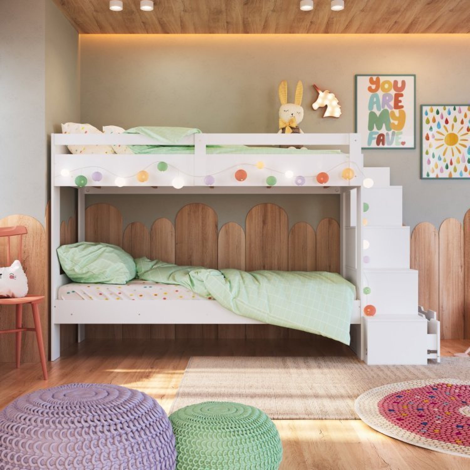 Beliche Infantil com Cama Auxiliar - 125 - Star Móveis