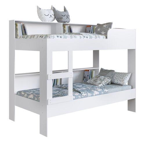 Beliche Infantil/Juvenil Solteiro com Estante MDP Duda Branco