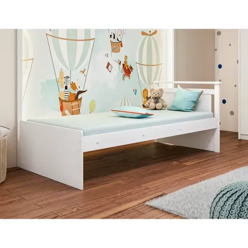 Cama Infantil em MDF Lipe Móveis Peroba Branco Brilho