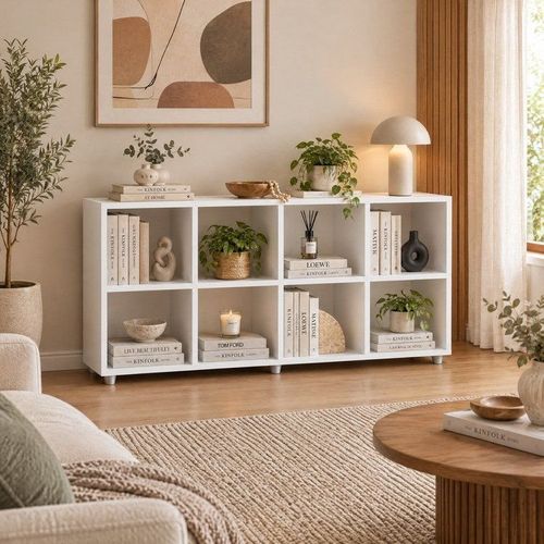 Nicho Organizador Infantil 8 Compartimentos Madeira Branco 135.5cm Branco