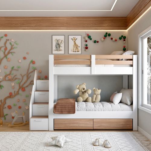Beliche Infantil/Juvenil Star Plus com 2 Gavetas Branco/Montana - Casatema