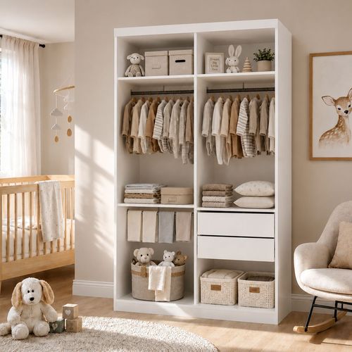 Closet Infantil sem Portas 2 Gavetas Júlia Branco