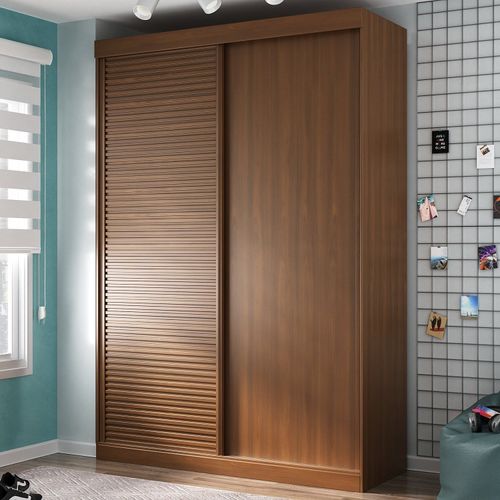 Guarda Roupa Infantil 2 Portas 1 Porta Ripada Samambaia Teen CabeCasa MadeiraMadeira Freijó