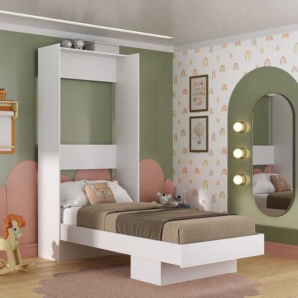 Cama Articulada Infantil/Juvenil com Nicho Branco