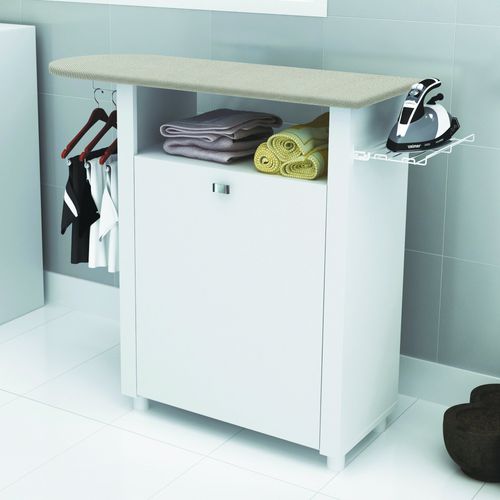 Armário Multiuso com 1 Porta Roupa e Tábua de Passar - Branco