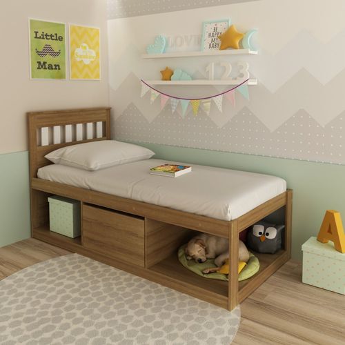 Cama Infantil/juvenil Pet Friendly Amêndoa/Branco