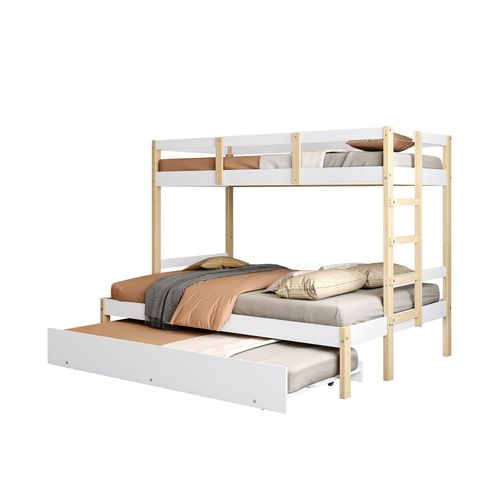 Treliche Solteiro e Casal Family Soft Madeira e MDF Casatema Branco/Natural