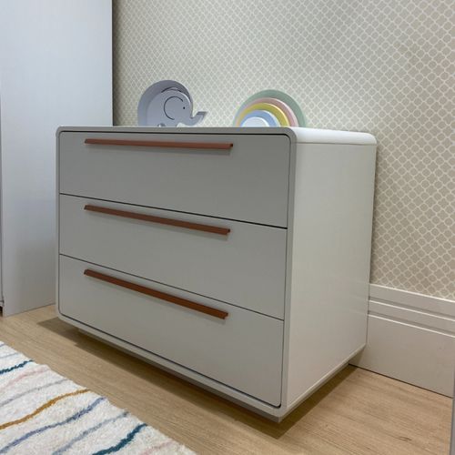 Cômoda para Quarto Infantil 3 Gavetas Wave Branco