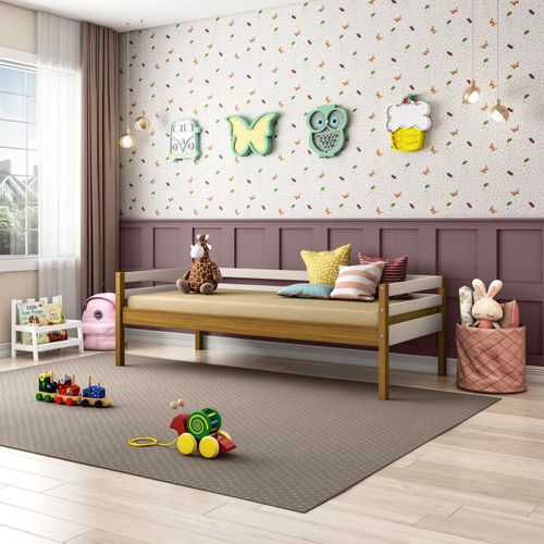 Cama Infantil em Madeira Maciça e Acabamento em Laca Prime Casatema Fendi/Mel