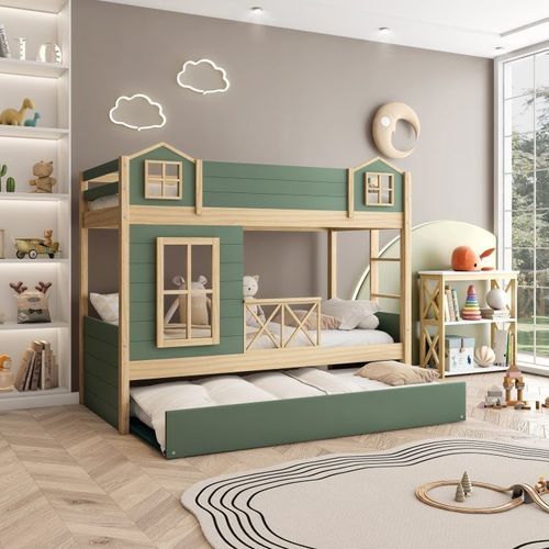 Treliche Infantil com Escada Garden Casatema Verde/Natural