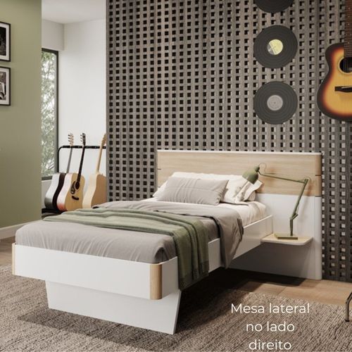 Cama Infantil Sonho Tamanho Solteiro Branco/Aveiro Branco/Aveiro